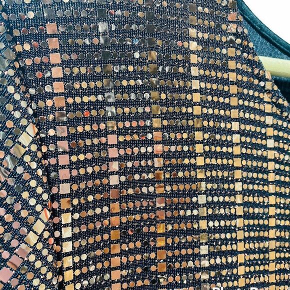 RACHEL Zoe Bronze Metallic Sequin Shift Dress - Picture 4 of 6